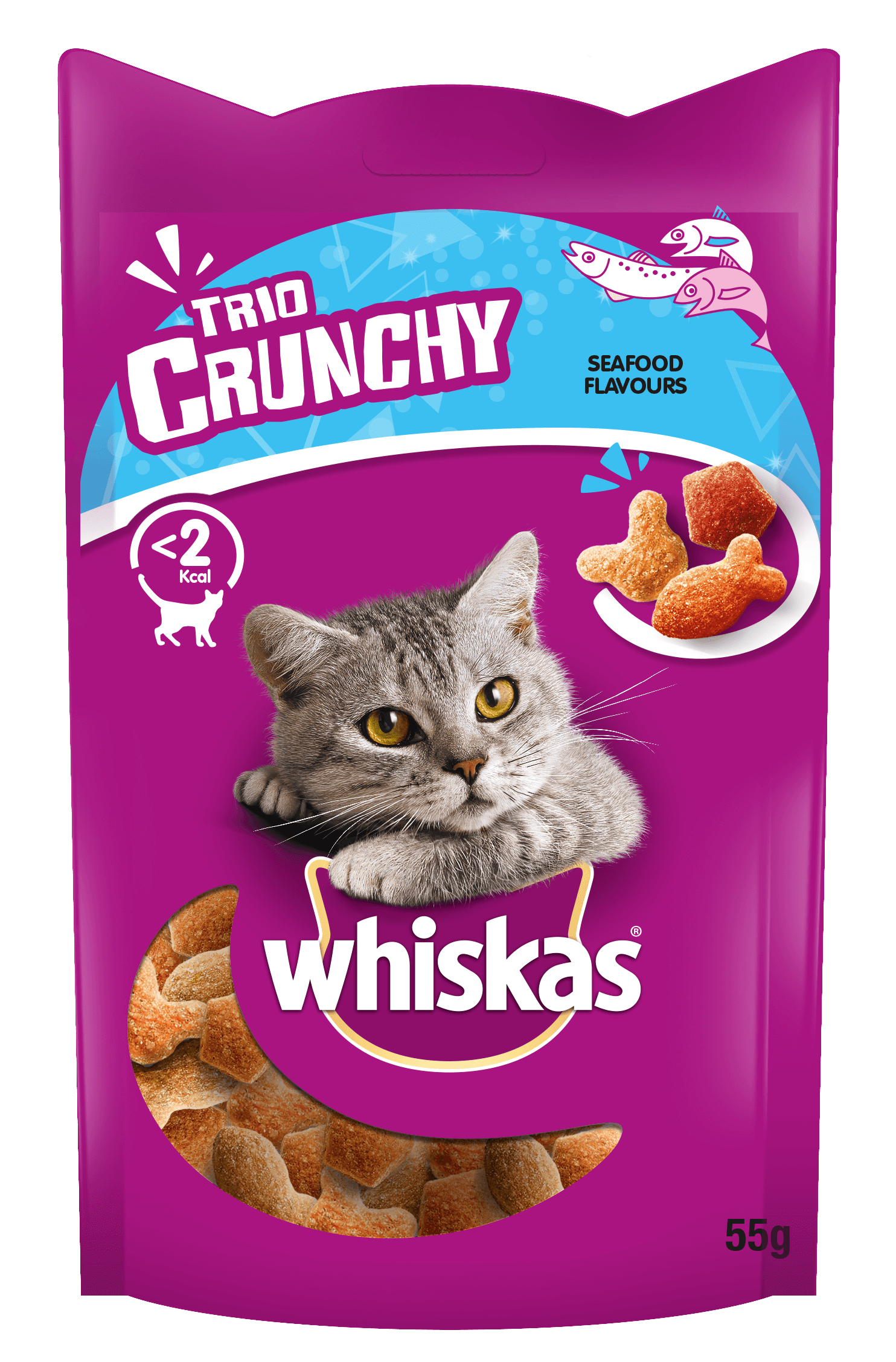 WHISKAS® Trio Crunchy au Fruit de Mer 55g